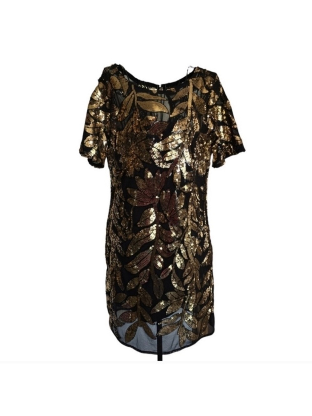 NWT Anthropologie Maeve Short-Sleeve Sheer Embellished Mini Dress Size XS Petite - Picture 6 of 10
